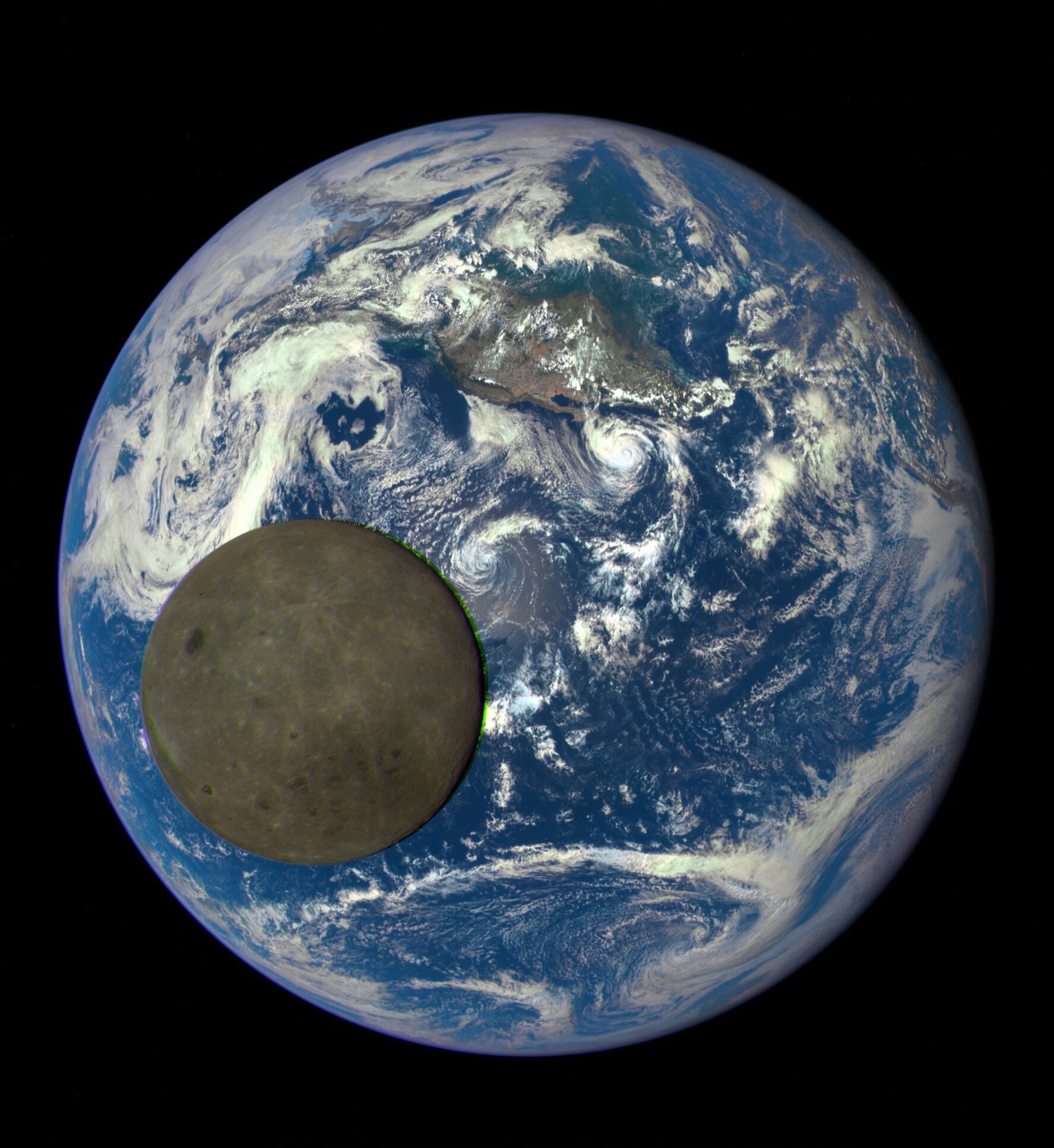 Moon and Earth